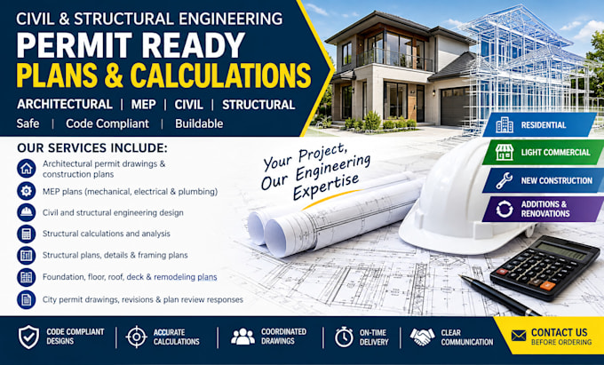 civil structural engineer plan structural calculations analysis permit drawing