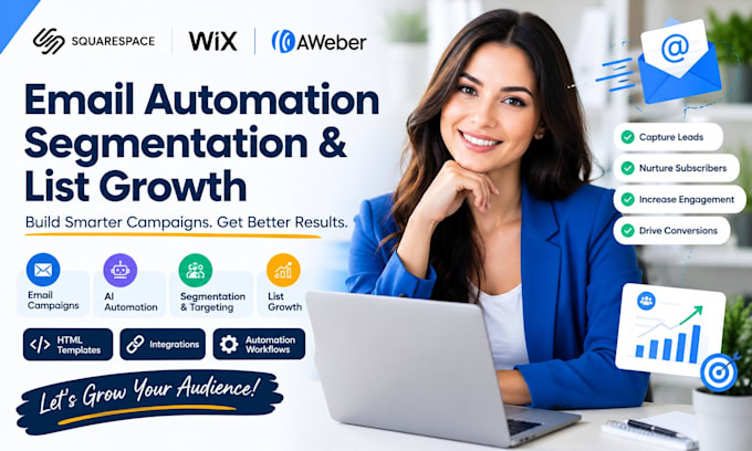 do squarespace aweber ai automation segmentation list growth html wix campaign