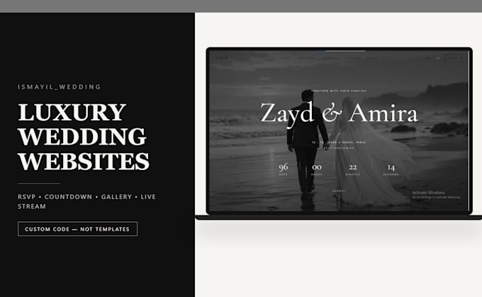 create a modern wedding website with rsvp