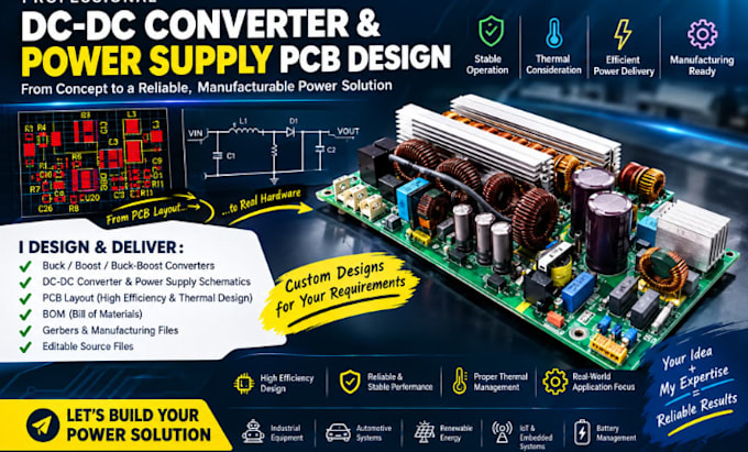 design dc dc converter, buck boost converter and pcb power supply
