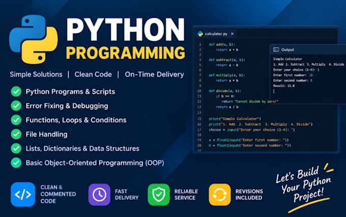 create a simple python program or fix python errors