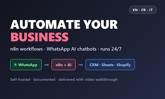 build n8n automation and whatsapp ai chatbots