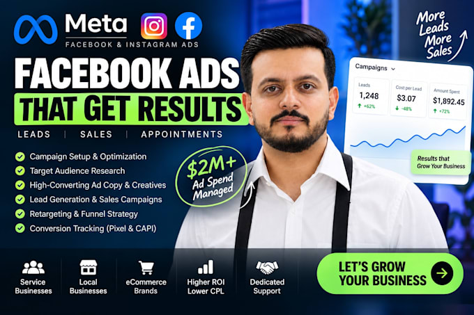 set up facebook ads campaigns for leads and sales