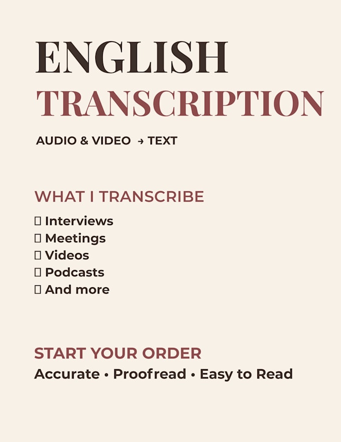 accurately transcribe english audio and video