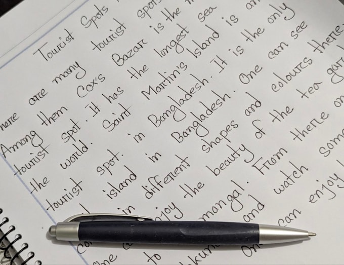 handwrite notes, letters and assignments neatly