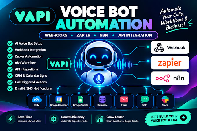 setup vapi webhook voice bot automation triggers zapier n8n workflow integration