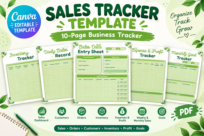 design a sales tracker template in canva