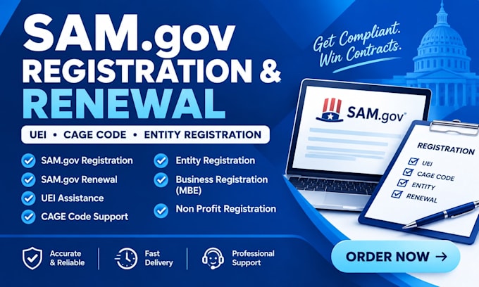 provide sam gov registration and renewal assistance