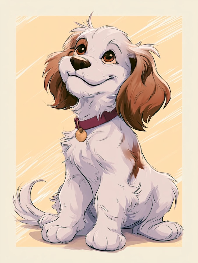 draw a disney pet portrait illustration