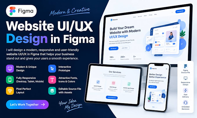 do figma website design, website mockup or figma design website
