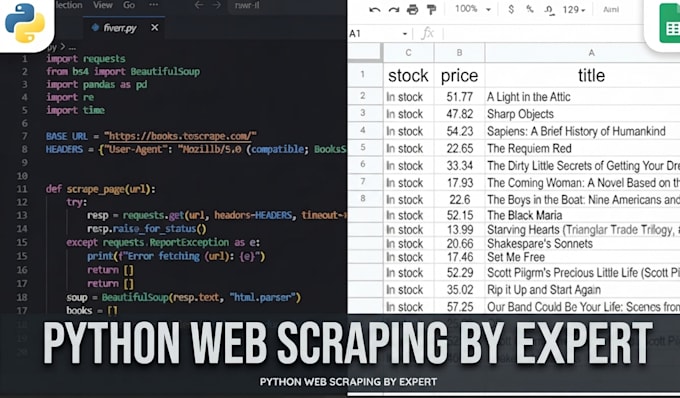 do python web scraping, data extraction, and web data collection