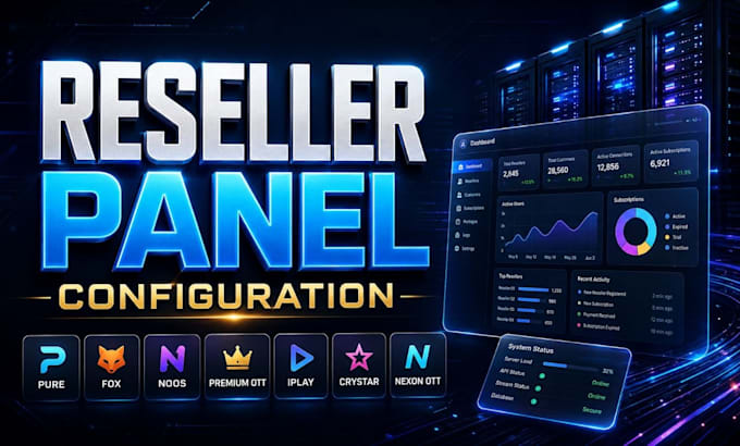 offer premium m3u playlist, 4k server, live TV app, restream with panel