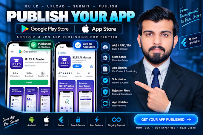 publish your flutter app to play store and app store
