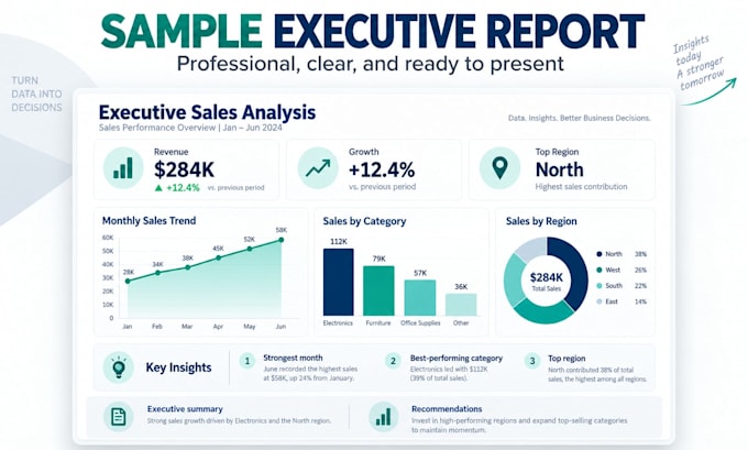 analyze your excel data and create an executive report