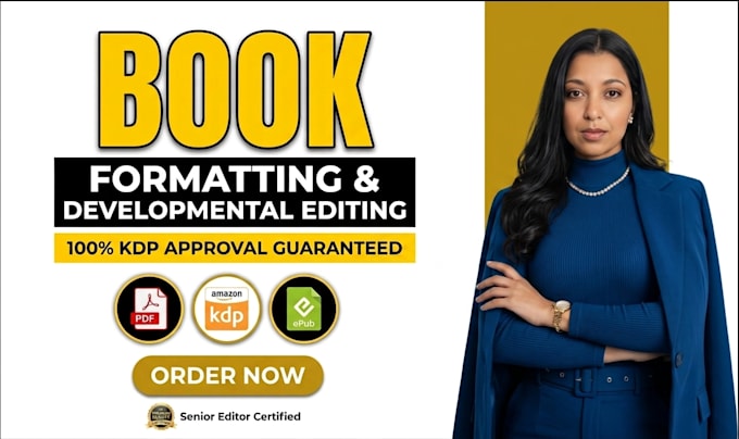 do ebook formatting, kdp book formatting, paperback formatting, and book editing