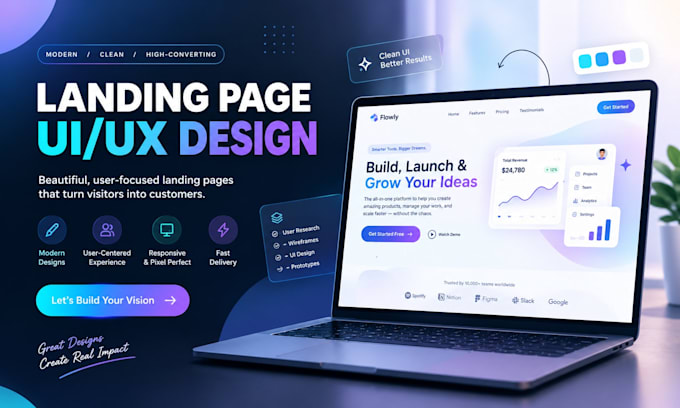 design a high converting startup landing page UI UX