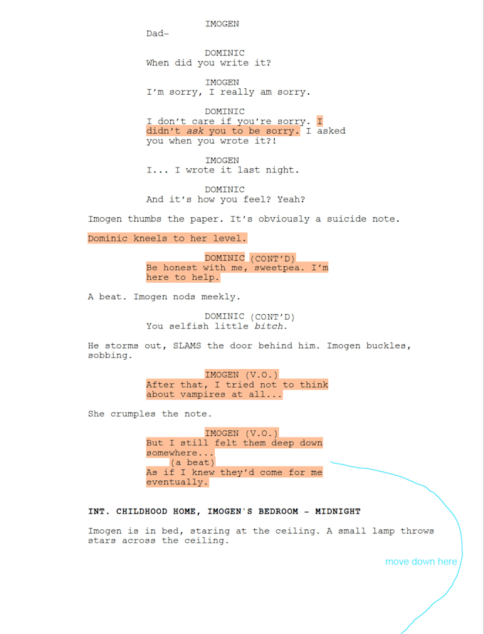 review and give notes on your screenplay