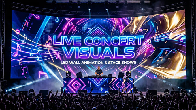create concert visuals, led wall, led screen, stage show and billboard animation