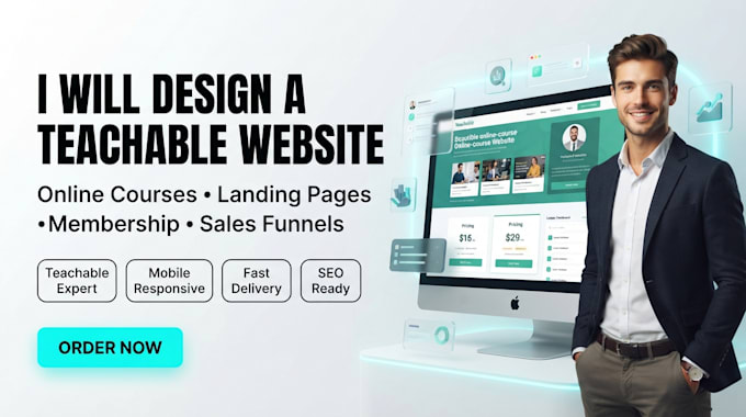 build a professional teachable online course website