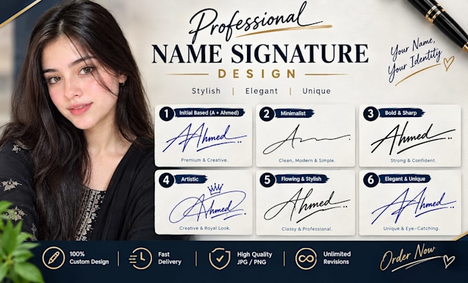 create a luxury name signature design