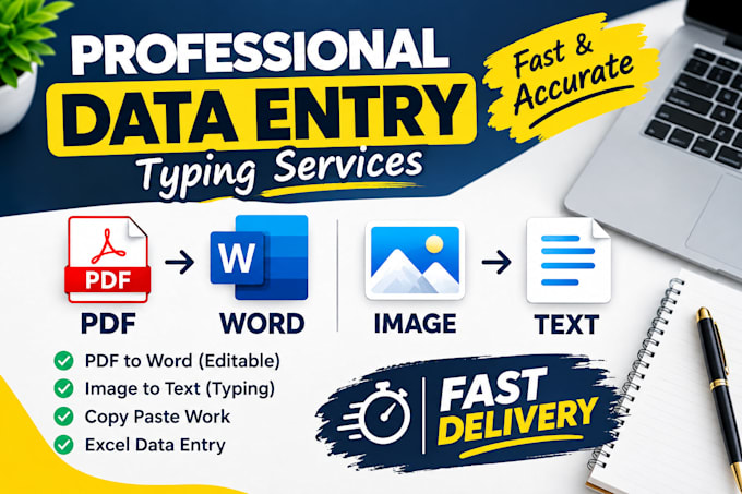 do accurate typing and data entry from PDF, images,
