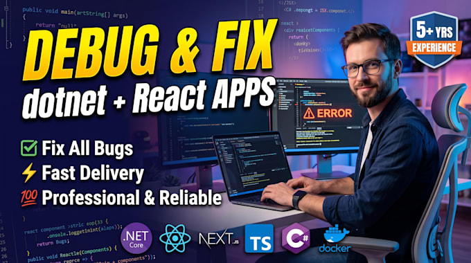 debug and fix dotnet and react applications