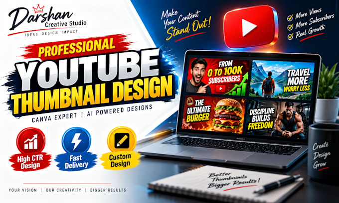 design youtube thumbnails fast
