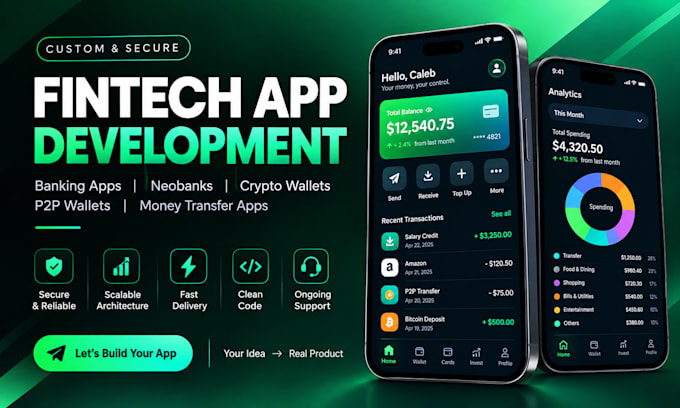 develop fintech app money transfer app loan app neobank app p2p digital wallet