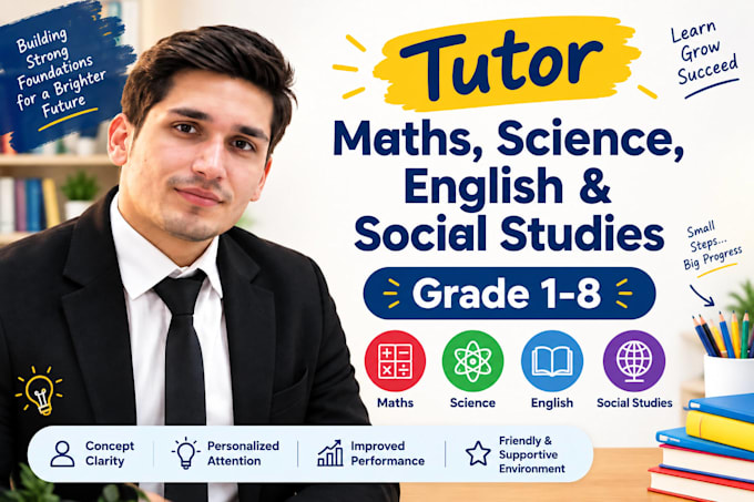 tutor maths, science, english and social studies