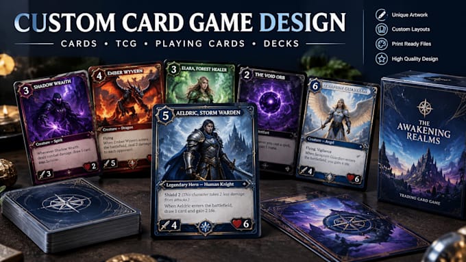 design custom card game cards, playing cards, and card decks