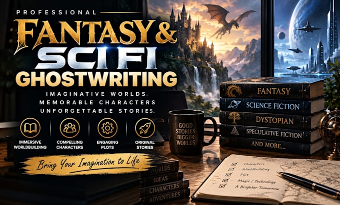 ghostwrite your fantasy, sci fi, dystopian or speculative fiction novel
