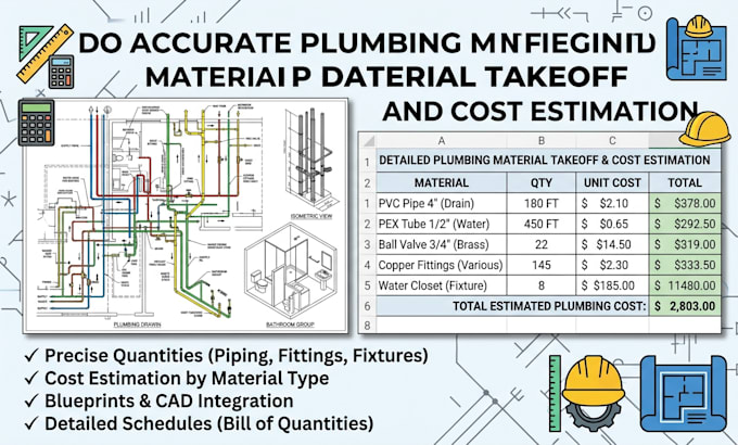 do plumbing accurate mep material takeoff and cost estimation
