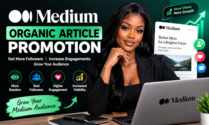do organic medium article promotion,get followers wide engagements and audience