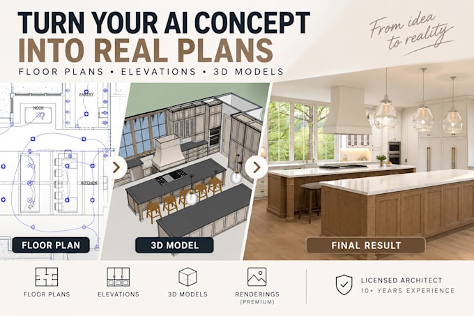 turn ai concept into accurate plan and 3d model
