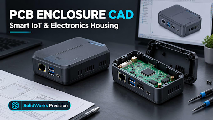 design arduino, raspberry pi, iot enclosures 3d printable pcb housing solidworks