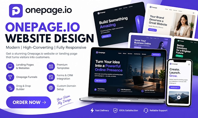 build, redesign onepage io website or landing page