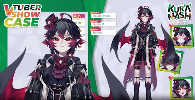 draw and rig 2d vtuber model vtuber model live2d vtuber 2d anime vtuber rigging