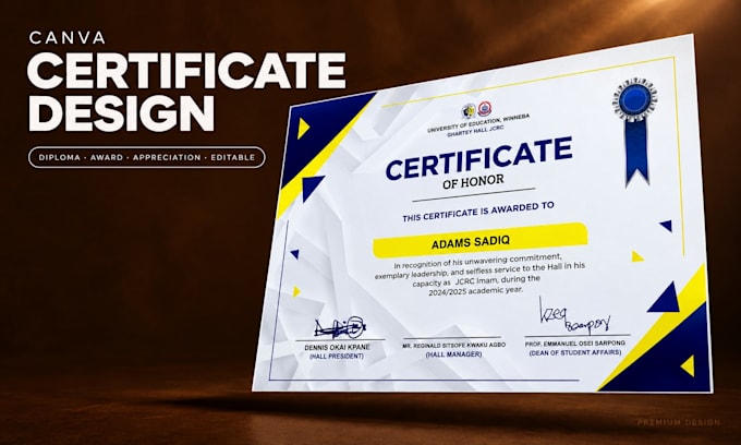 do canva diploma design editable certificate award appreciation award design