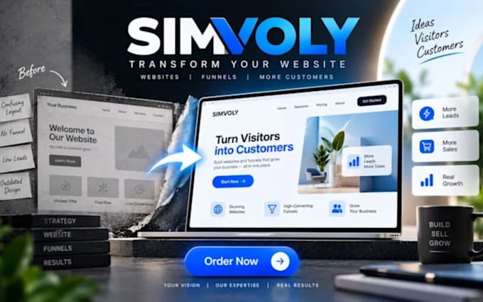 turn your simvoly website into a powerful sales funnel