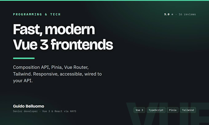 build a fast modern frontend web app in vue 3
