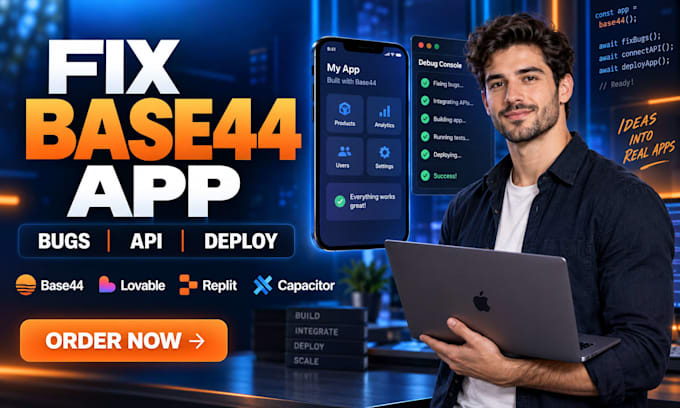 fix base44 app bug fixing deploy migration integration lovable replit expert mvp