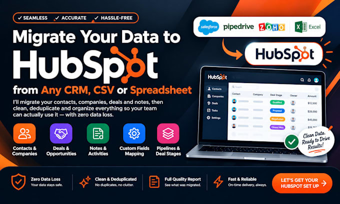 hubspot crm migration, data import and hubspot CRM cleanup