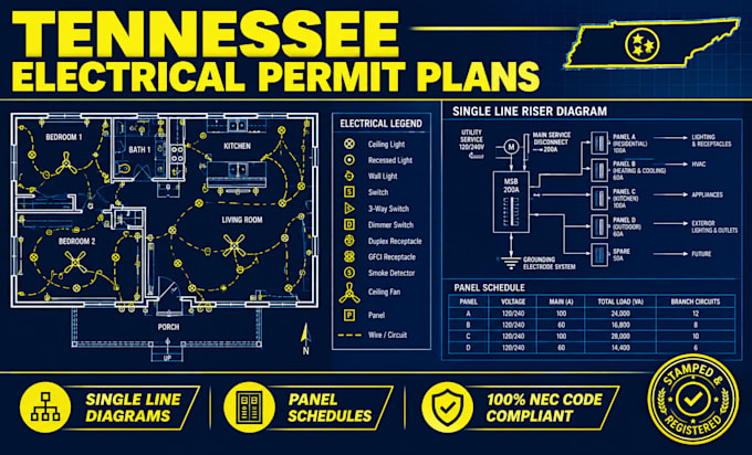 design mep plans electrical single line diagrams wiring layout tennessee permit