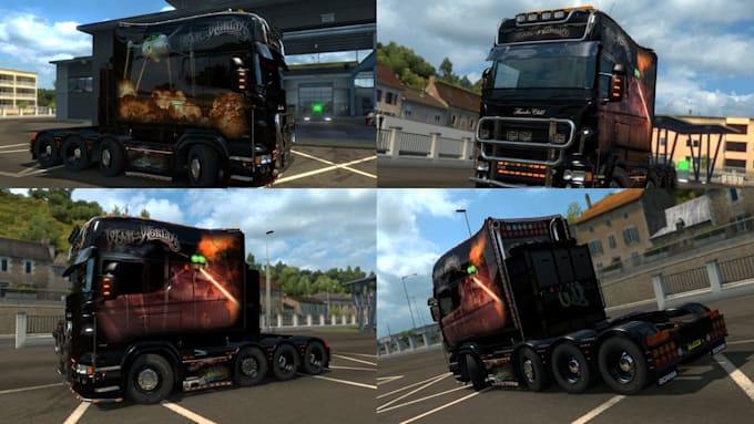 create custom 3d quality ets 2 and ats skin and trucks, ets trailer