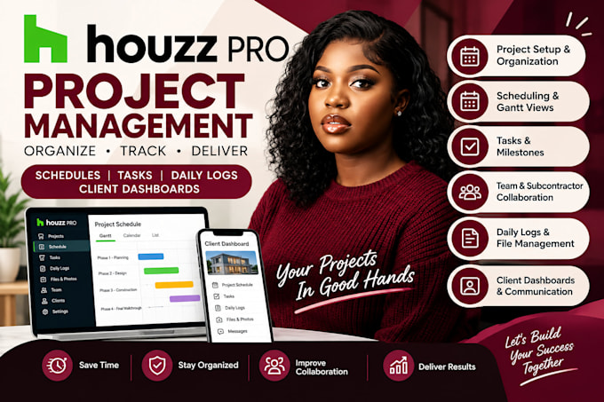 do houzz pro project management scheduling tasks daily logs, client dashboards