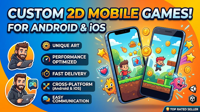 develop a custom 2d mobile game for android and ios
