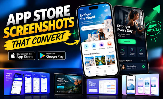 design professional app screenshots for app store and play store