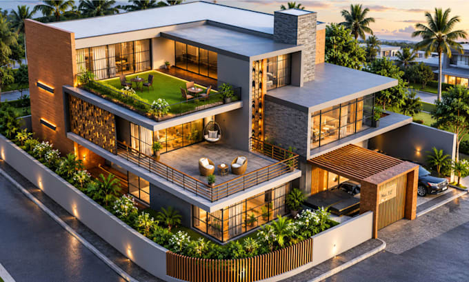 design or redesign your house exterior with modern architectural 3dvisualization