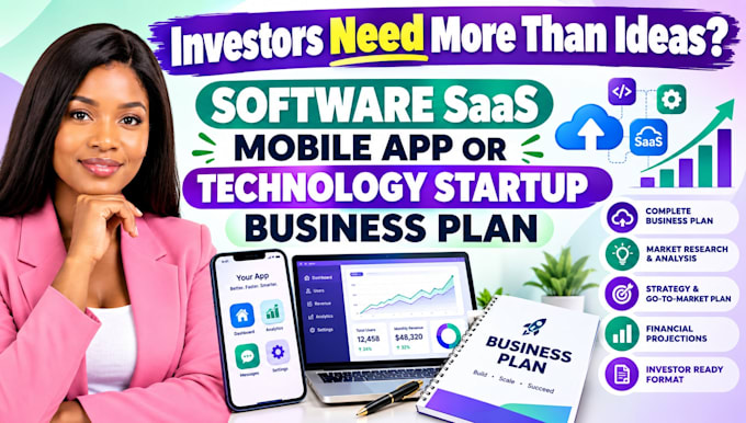 write a software saas mobile app or technology startup business plan investor