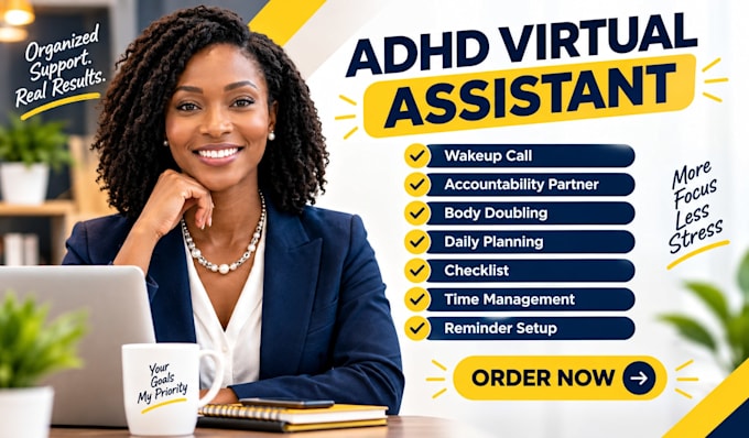 adhd virtual assistant wakeup call accountability partner body doubling assistan